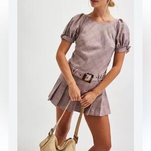 {NWOT} $168 FREE PEOPLE Sevi Plaid Mini Dress